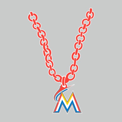 Miami Marlins Necklace logo vinyl decal